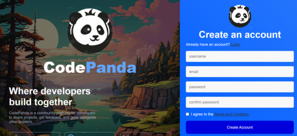 CodePanda Login Page